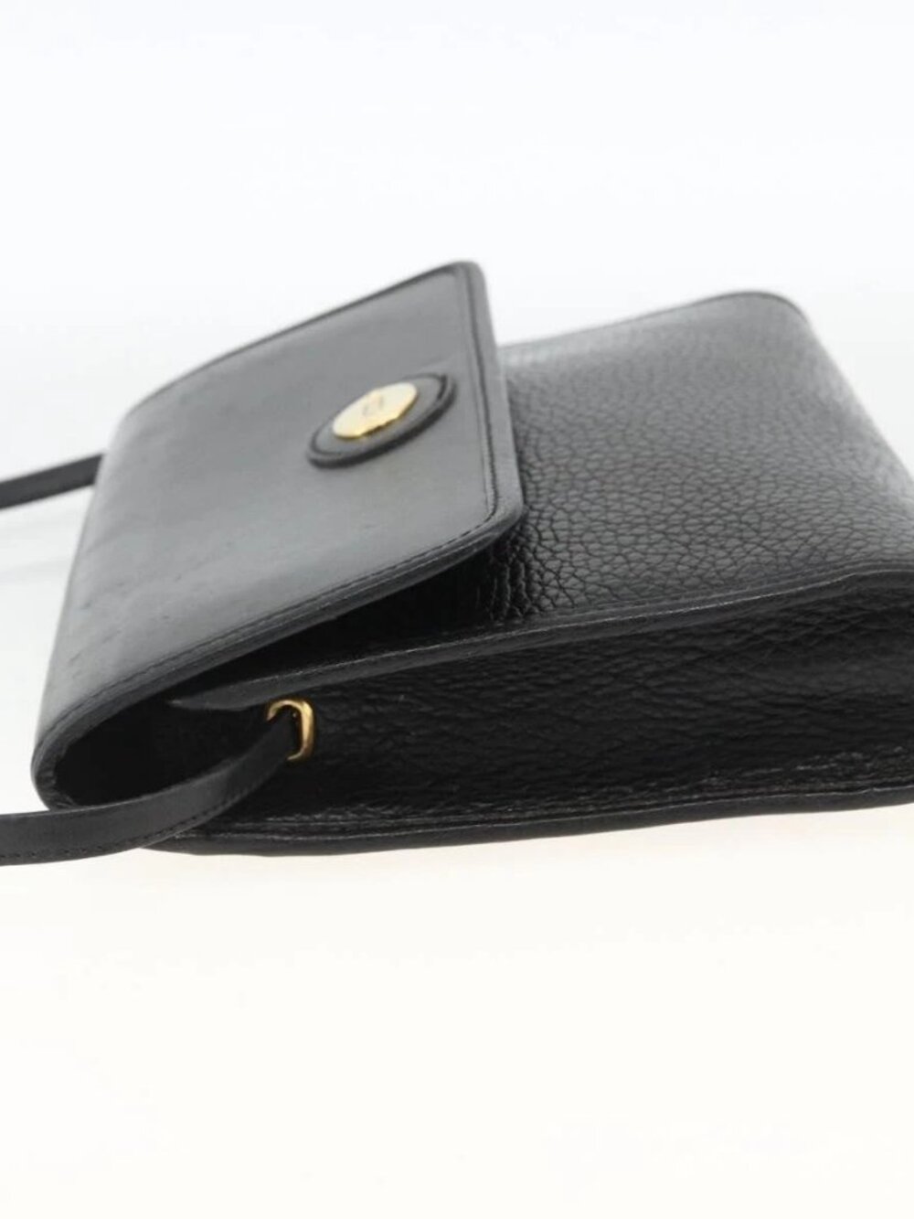 Christian Dior Shoulder Bag Leather Black Gold Auth 174078 - Picture 4 of 15